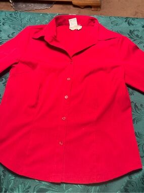 Fred David Bright Red Button-Down Women's Shirt